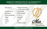 (MIA) Huggies con diamantes en oro amarillo 18kt. D-0.15CTS.