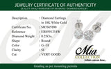 (MIA) Aretes con diamantes en oro blanco 18kt. D-0.25CTS.