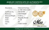 (MIA) Aretes con diamantes en oro amarillo 18kt. D-0.44CTS.