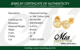 (MIA) Aretes con diamantes en oro amarillo 18kt. D-0.47CTS.