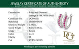 Aretes con rubí y diamantes en oro blanco 18KT