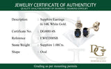 Aretes de zafiro en oro blanco 14kt. SA-1.08CTS.