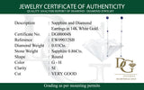 Aretes de zafiros con diamantes en oro blanco 14kt.