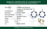 Aretes de zafiros con diamantes en oro blanco 14kt.