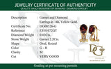 Aretes de Granate con diamantes 14kt.