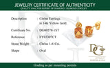 Aretes de citrino en oro amarillo 14kt. CT-1.41CTS.