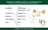Aretes de ópalo en oro amarillo 14kt. OP-0.77CTS.