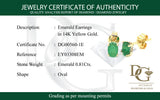 Aretes de esmeralda en oro amarillo 14kt. EM-0.81CTS.