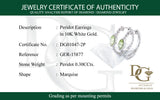 Aretes con peridoto en oro blanco 10kt