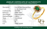 Anillo con esmeralda en oro amarillo 14kt.