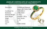 Anillo de esmeraldas y diamantes en oro amarillo 14kt. EM-1.29CTS. D-0.17CTS.