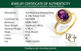 Anillo de amatista en oro amarillo 10kt.