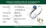 Anillo de Topacio Azul en oro blanco 10kt.