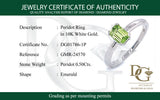 Anillo con peridoto en oro blanco 10KT