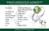 Anillo de Peridoto en oro blanco 10kt.