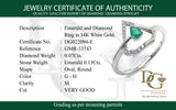 Anillo de esmeralda con diamantes en oro blanco 14kt. EM-0.13CTS. D-0.07CTS.