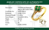 Anillo de esmeraldas y diamantes en oro amarillo 14kt. EM-0.30CTS. D-0.25CTS.