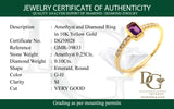 Anillo de amatista en oro amarillo 10kt.