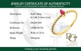 Anillo con rubí en oro amarillo 14KT