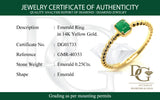 Anillo de esmeralda en oro amarillo 14kt. EM-0.25CTS.