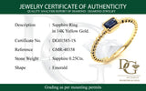 Anillo con zafiro en oro amarillo 14KT
