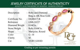 Anillo de rubíes con diamantes en oro rosado 14kt. R-0.60CTS. D-0.04CTS.