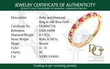 Anillo de rubíes con diamantes en oro rosado 14kt. R-0.20CTS. D-0.17CTS.