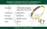 Anillo con zafiros blancos y azules en oro amarillo 14KT