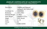 Aretes con zafiro y diamantes en oro amarillo 14kt
