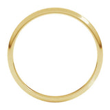 Banda comfort light 2mm en oro amarillo 10kt.