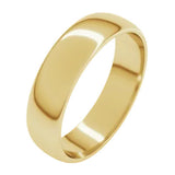 Banda comfort light 5mm en oro amarillo 10kt.