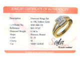 (SOFIA) Set de anillos de diamantes oro amarillo 10Kt.