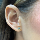 Aretes con circones en oro amarillo 14kt. (Abril)