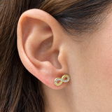 Aretes (infinito) para bebés en oro amarillo 10kt.