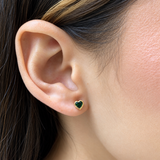 Aretes para Bebes (corazón) con circones en oro amarillo 14kt. (Mayo)