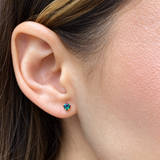 Aretes para Bebes (corazón) con circones en oro amarillo 14kt. (Junio)