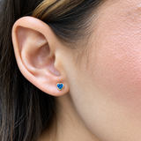 Aretes para Bebes (corazón) con circones en oro amarillo 14kt. (Septiembre)