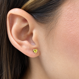 Aretes para Bebes (corazón) con circones en oro amarillo 14kt. (Noviembre)