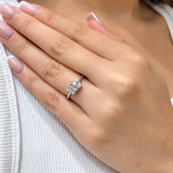 (LD) Anillo con diamantes de laboratorio en oro blanco 14kt. D-1.00cts