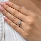 (LD) Anillo con diamante de laboratorio en oro blanco 14kt. D-0.53CTS.
