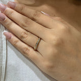 (LD) Banda con diamantes de laboratorio en oro amarillo 14KT D-0.44CT