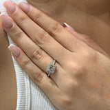(LD) Anillo con diamantes de laboratorio  en oro blanco 14kt. D-1.54cts