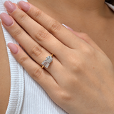 (LD) Anillo con diamantes de laboratorio en oro amarillo 14kt. D-2.14Cts.