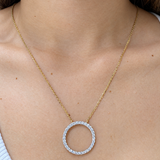(LD) Collar con diamantes de laboratorio en oro amarillo 14kt. 42/43cm D-1.16Cts.