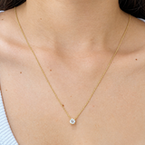 (LD) Collar con diamante de laboratorio en oro amarillo 10KT. 41/45CM