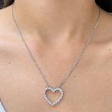 (LD) Collar con diamantes de laboratorio en oro blanco 10kt. 45cm D-1.00cts