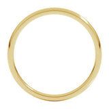 Banda comfort fit 2mm en oro amarillo 10kt.