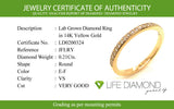 (LD) Banda con diamantes de laboratorio en oro amarillo 14kt. D-0.21CTS.