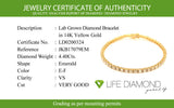 (LD) Pulsera (tennis) con diamantes de laboratorio en oro amarillo 14kt. D-4.40CTS.