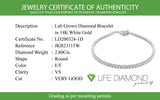 (LD) Pulsera (tennis) con diamantes de laboratorio en oro blanco 14kt.